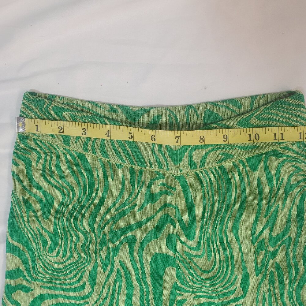 Paloma Wool Orinocco Knit Hi Rise Viscose Pants Green Geometric Pull On Size XS - Picture 3 of 13